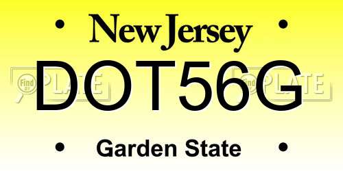DOT56G New Jersey License Plate