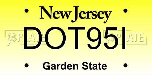 DOT95I New Jersey License Plate