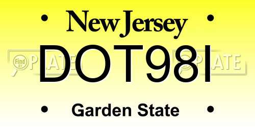 DOT98I New Jersey License Plate