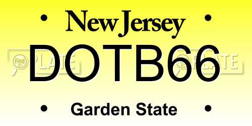 DOTB66 New Jersey License Plate