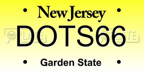 DOTS66 New Jersey License Plate