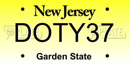 DOTY37 New Jersey License Plate