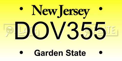 DOV355 New Jersey License Plate