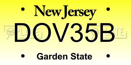DOV35B New Jersey License Plate