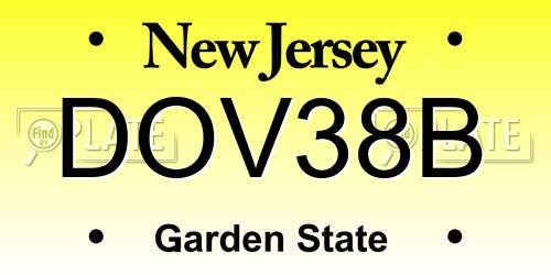 DOV38B New Jersey License Plate