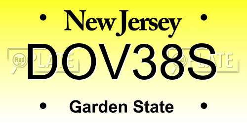 DOV38S New Jersey License Plate