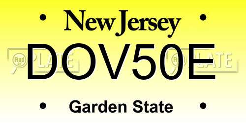 DOV50E New Jersey License Plate