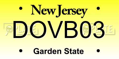 DOVB03 New Jersey License Plate