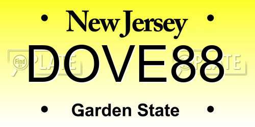 DOVE88 New Jersey License Plate