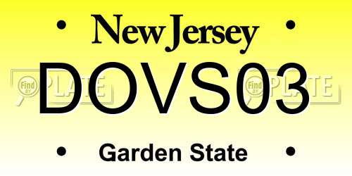 DOVS03 New Jersey License Plate