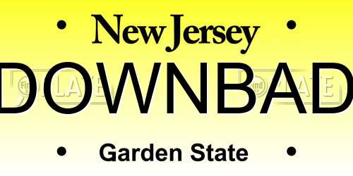 DOWNBAD New Jersey License Plate