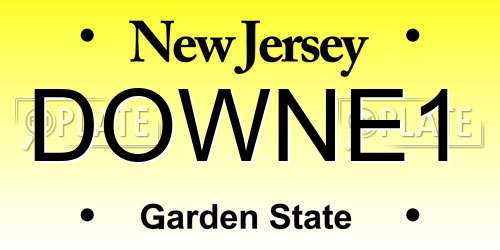 DOWNE1 New Jersey License Plate
