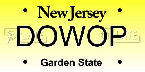 DOWOP New Jersey License Plate