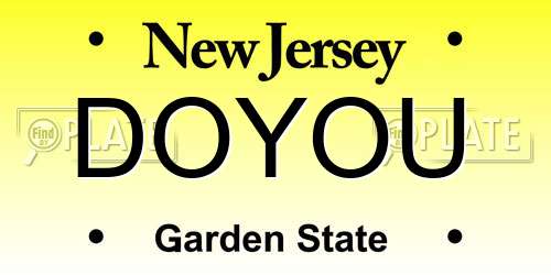 DOYOU New Jersey License Plate
