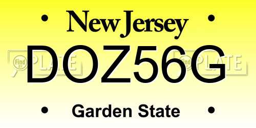 DOZ56G New Jersey License Plate