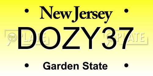 DOZY37 New Jersey License Plate