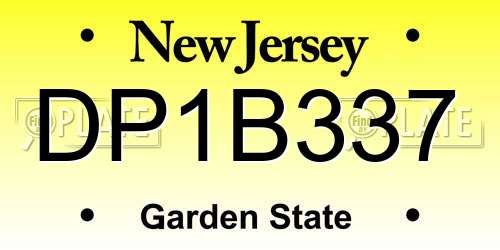 DP1B337 New Jersey License Plate