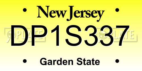 DP1S337 New Jersey License Plate