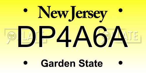 DP4A6A New Jersey License Plate