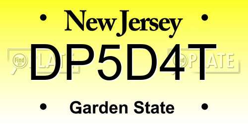 DP5D4T New Jersey License Plate