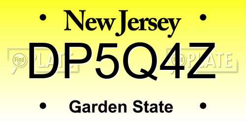 DP5Q4Z New Jersey License Plate