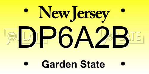 DP6A2B New Jersey License Plate