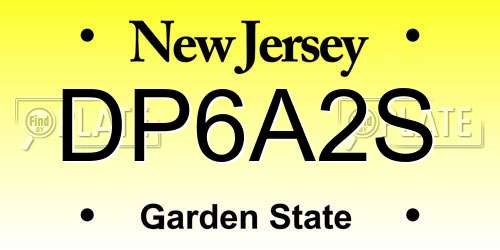 DP6A2S New Jersey License Plate