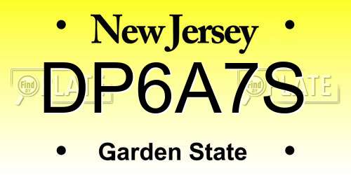 DP6A7S New Jersey License Plate