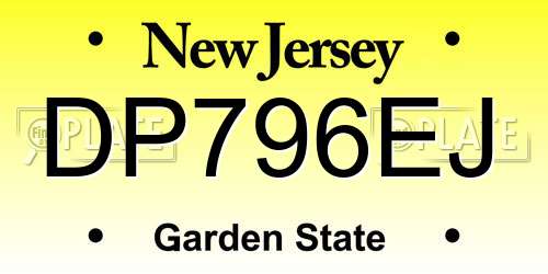 DP796EJ New Jersey License Plate