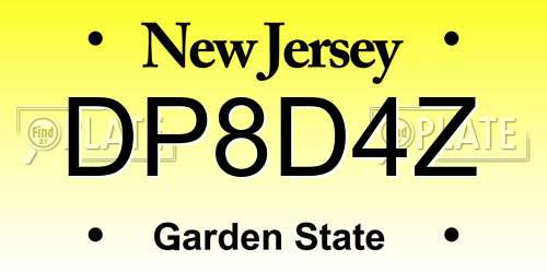 DP8D4Z New Jersey License Plate