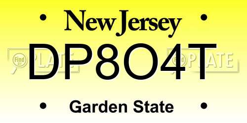 DP8O4T New Jersey License Plate