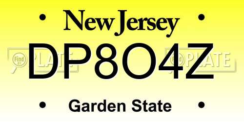 DP8O4Z New Jersey License Plate