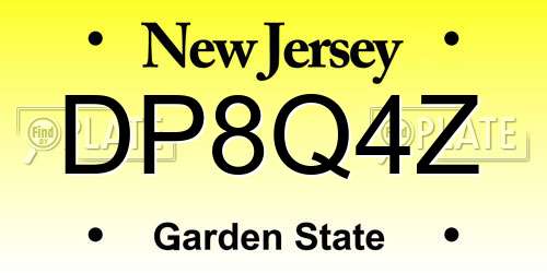 DP8Q4Z New Jersey License Plate