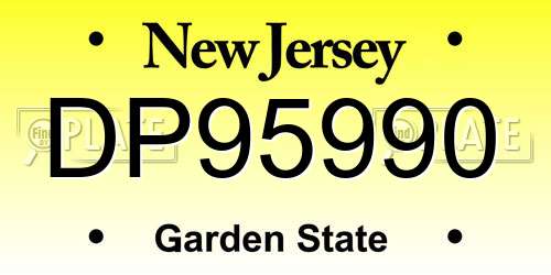 DP95990 New Jersey License Plate