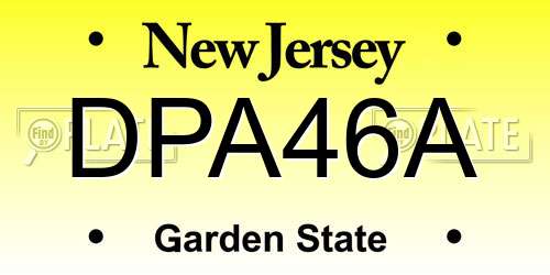 DPA46A New Jersey License Plate