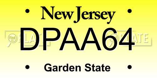 DPAA64 New Jersey License Plate