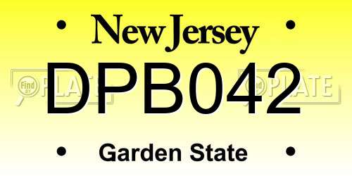 DPB042 New Jersey License Plate