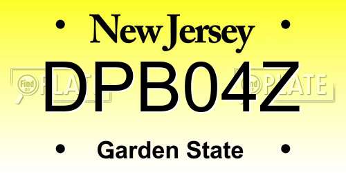 DPB04Z New Jersey License Plate