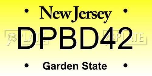 DPBD42 New Jersey License Plate