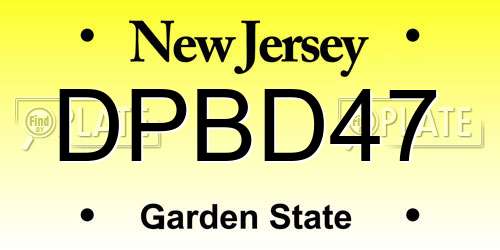 DPBD47 New Jersey License Plate