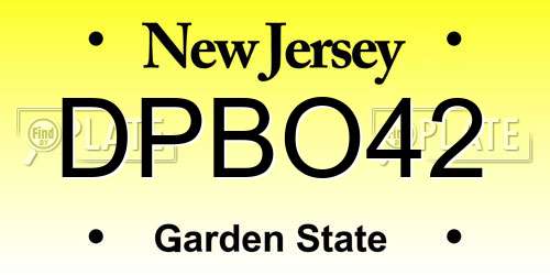 DPBO42 New Jersey License Plate