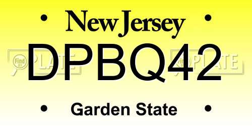 DPBQ42 New Jersey License Plate