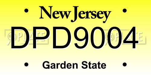 DPD9004 New Jersey License Plate