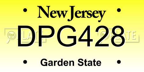 DPG428 New Jersey License Plate