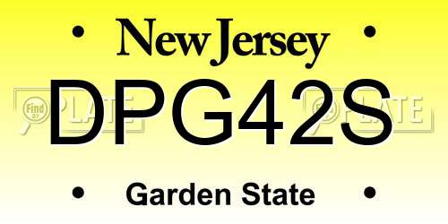 DPG42S New Jersey License Plate
