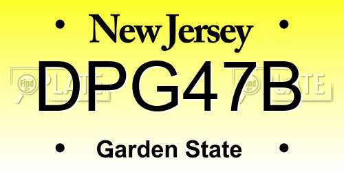 DPG47B New Jersey License Plate