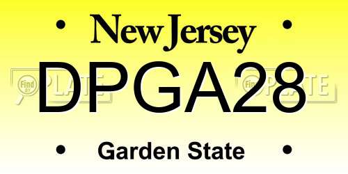 DPGA28 New Jersey License Plate