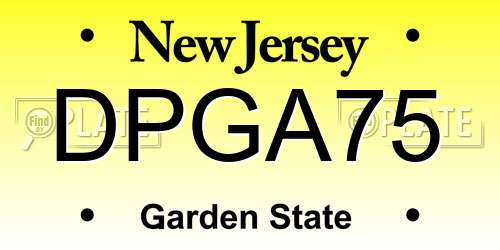 DPGA75 New Jersey License Plate