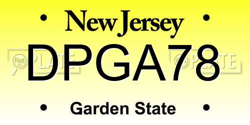 DPGA78 New Jersey License Plate