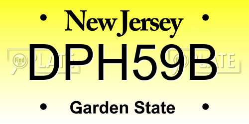 DPH59B New Jersey License Plate